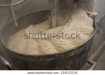 bread dough and mixer