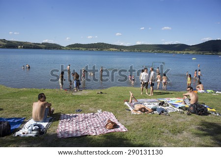 Martignano Lake, Rome, Italy - 06/21/2015 - Summer touristic season opening in the day of summer solstice, in Martignano, little italian lake in Rome province.