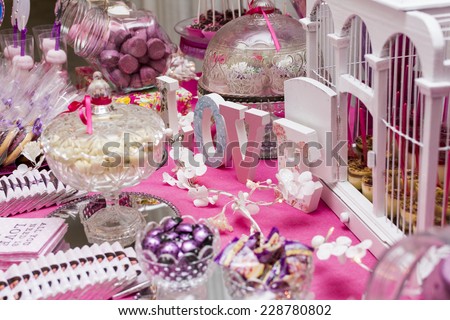 Sweet table on a wedding