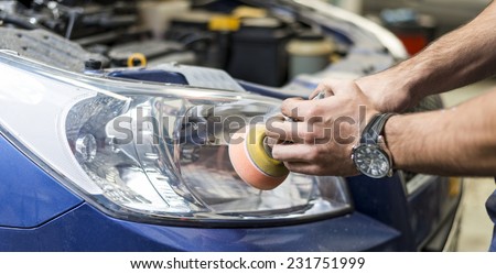 car repair garage cleaning lights