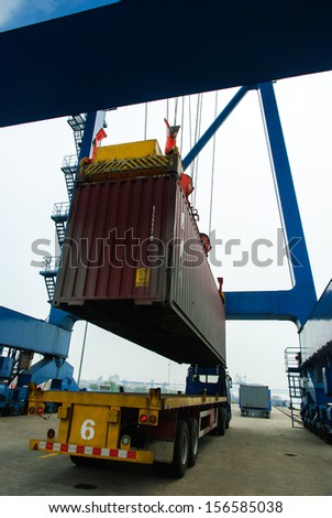The container is lifting