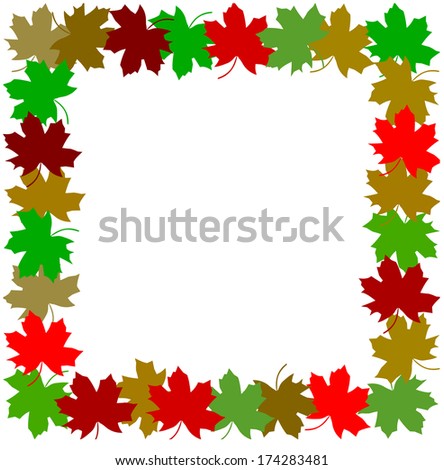 illustration of a frame of maple leaf