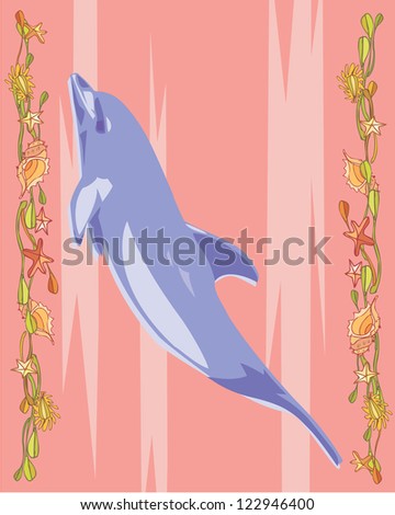 Dolphin in a decorative illustration