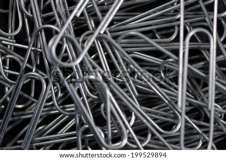 Group of metal paper clips