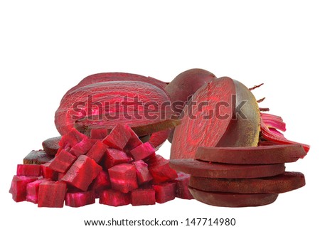 beets on a white background