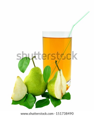 pear juice on a white background
