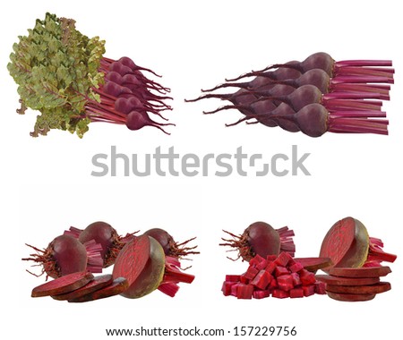 beets on a white background