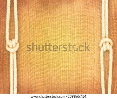 linen brown / gold background and rope