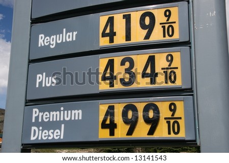 gas prices going up. and Diesel prices going up