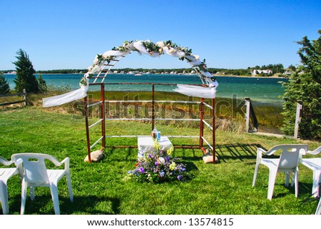 stock photo Beach wedding arch