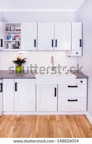 New classic-look kitchen in modern rustic style in Krakow, Poland