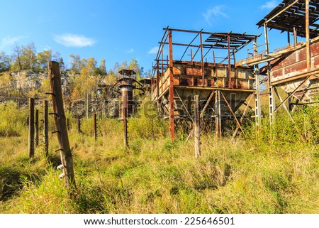 Old buildings in a former Nazi work camp in Cracow Krzemionki, Poland. Camp was used as a plan for a Steven Spielberg\'s movie:\