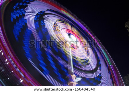 Colored long exposure photo. Photo taken at the fun fair of Hoorn the netherlands.