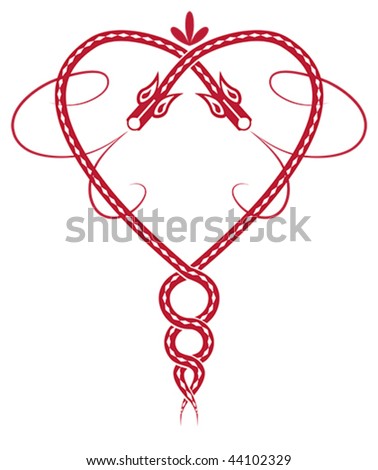 stock vector Valentine pattern with celtic dragon like heart
