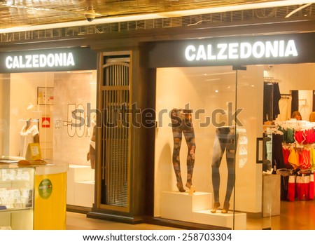 MOSCOW - AUGUST 11: Calzedonia shop in shopping center near Red Square, Moscow, Russia, 11 August, 2014. Calzedonia is an Italian brand with 1,650 shops and 23,000 employees worldwide.