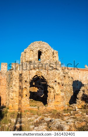 byzantine church inside the castle of Alanya, Antalya, Turkey