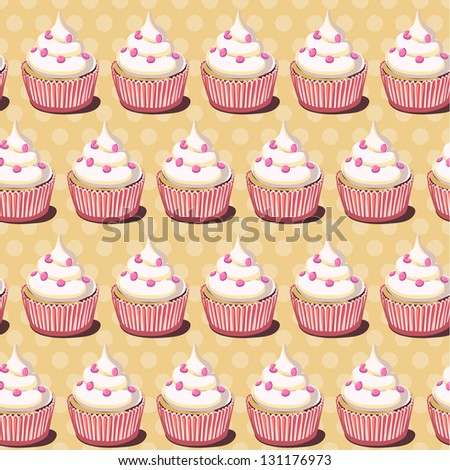 Shutterstock  131176973 Illustrations Vintage  Vector sports vintage cupcakes  Cupcakes :