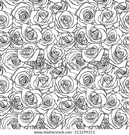 Elegance Seamless pattern with flowers rose, vector floral illustration