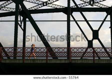 runner on bridge