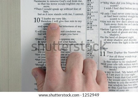 Pointing to a Bible verse