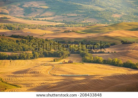 Rural landscape view of the most beautiful places on earth Val d\'Orcia, Tuscany. Southern Tuscany, Italy