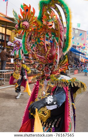 ORURO, BOLIVIA - MARCH 5: Devil Dancer at Oruro Carnival in Bolivia, declared UNESCO Cultural World Heritage on March 5, 2011 in Oruro, Bolivia