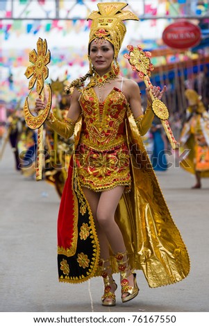 ORURO, BOLIVIA - MARCH 5: Inca Dancer at Oruro Carnival in Bolivia, declared UNESCO Cultural World Heritage on March 5, 2011 in Oruro, Bolivia