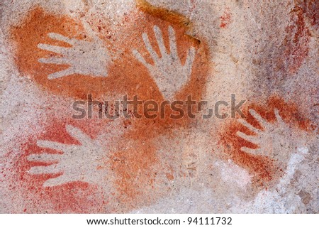 stock photo : Ancient Cave Paintings in Patagonia