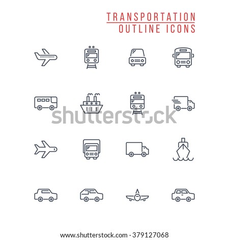 Transportation Outline Icons