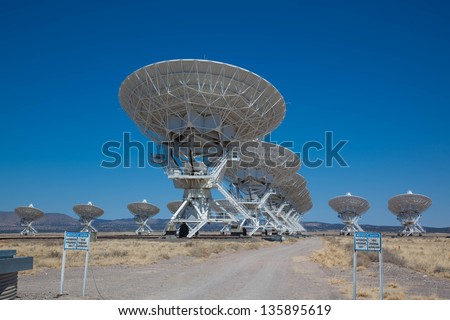 Radio telescopes at the Very Large Array, the National Radio Observatory in New Mexico