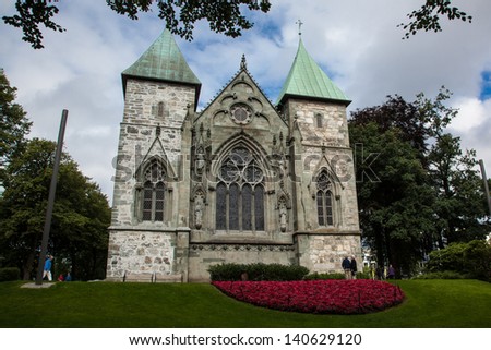Stavanger, Norway. Cathedral bulit from 1125 in Anglo-Roman style.