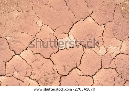 broken surface of brown soil road close-up