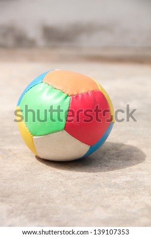 Colorful ball toy on the floor