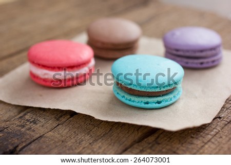 French macaroon.Traditional french dessert colorful macarons.
