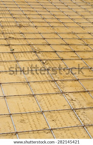 Mesh steel rod for construction reinforcement before pouring concrete