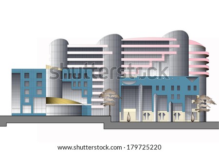 Modern urban architecture/ Modern urban architectural complex