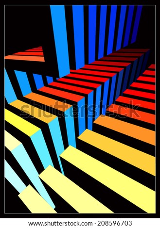 Abstract drawing / Abstract geometric pattern of rectangles