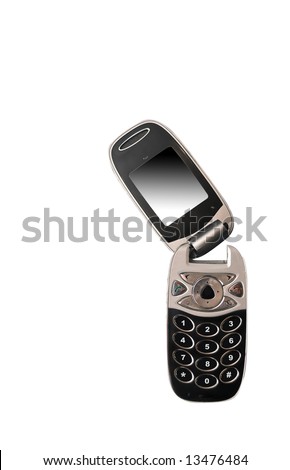 broken phone isolated on white