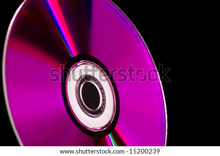 close-up computer cd dvd blue-ray disk isolated on black