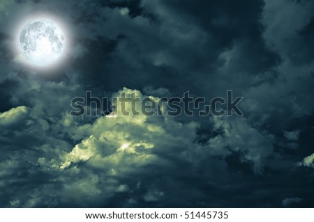 magic moon in the night sky