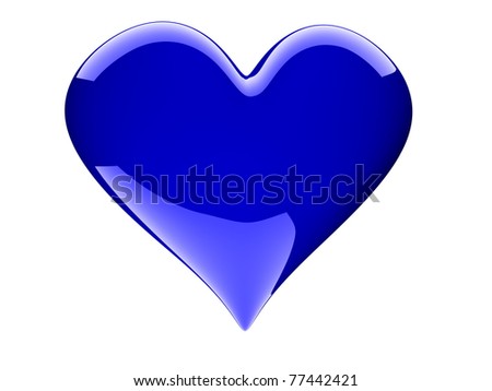 stock photo beautiful glossy blue heart isolated on white