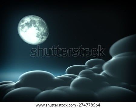 Magic moon in the night sky \