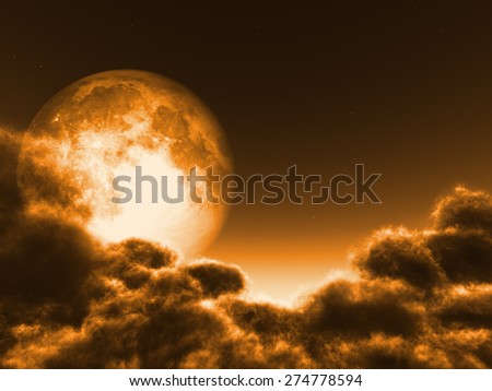Magic moon in the night sky \