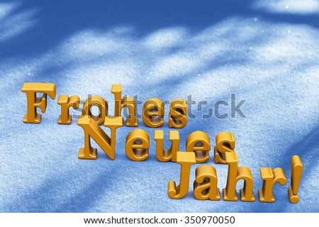 New Year Christmas Text On German Language On Snow