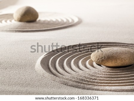symbol of zen massage with asian sand design
