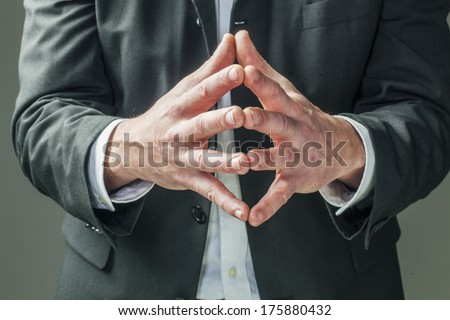controlled business man hands talking