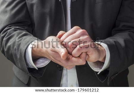 corporate man hands explaining business and control