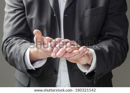 corporate man hands explaining business