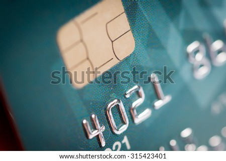 Close up of a green credit card