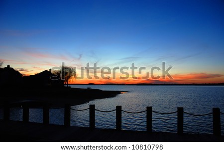 lake house sunset
